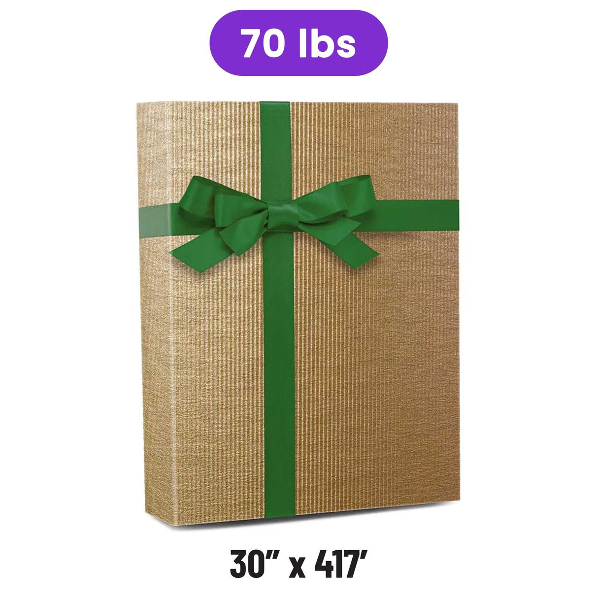 Pure Kraft Embossed Metallic Wrapping Paper 30" x 417" Roll