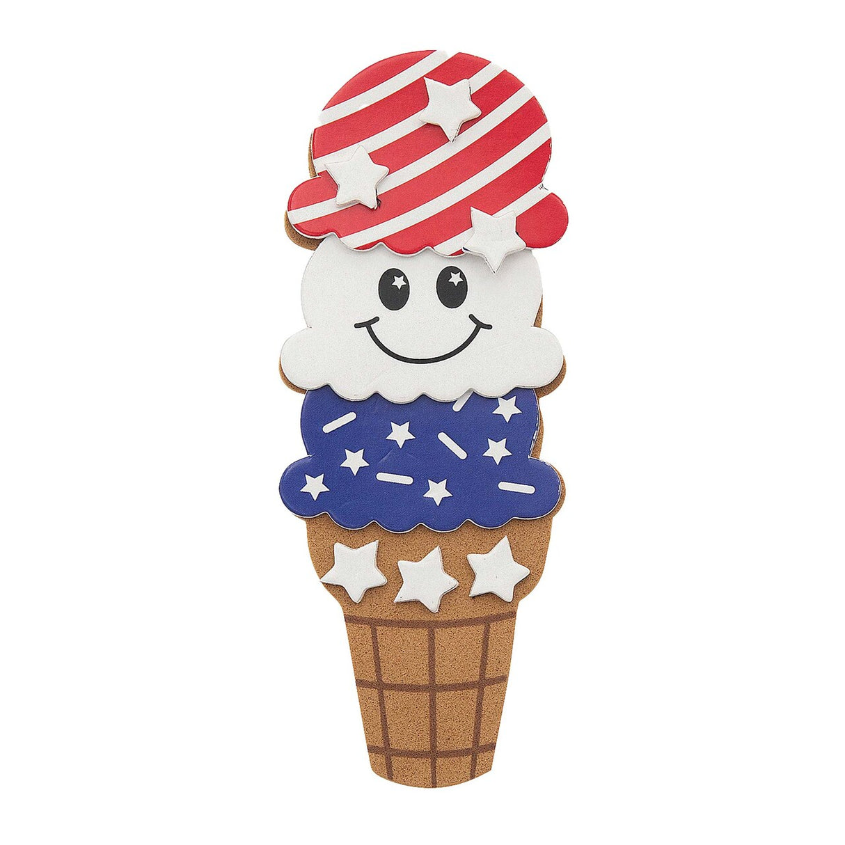 1 3/4" x 4 1/2" Patriotic Ice Cream Cone Magnet Craft Kit Makes 12
