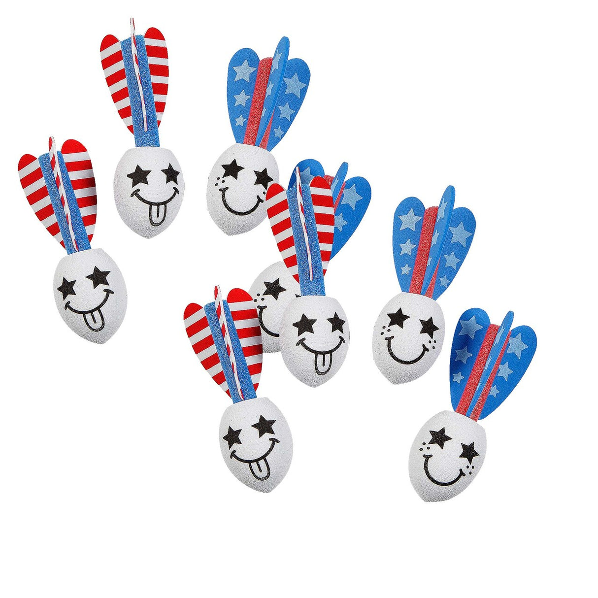 1 1/2" x 4 1/2" Mini Patriotic Red, White & Blue Foam Missiles 24 Pc.