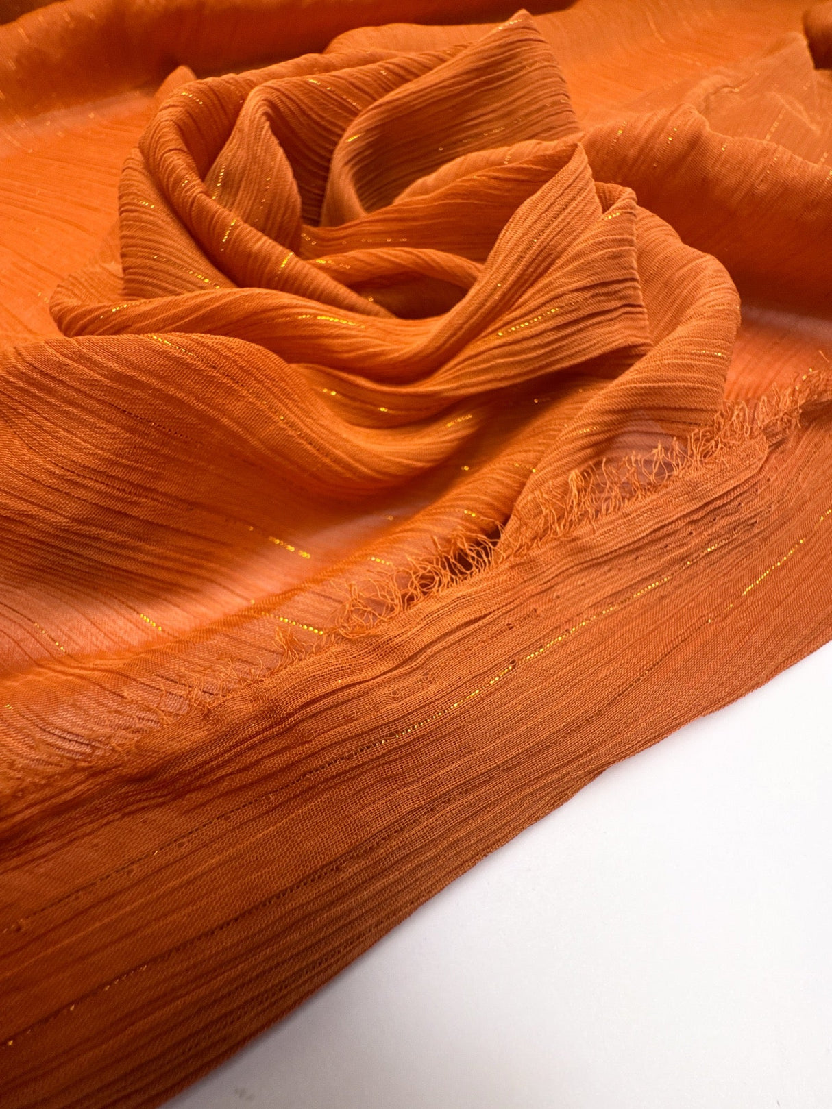 Orange Lurex Polyamide Chiffon