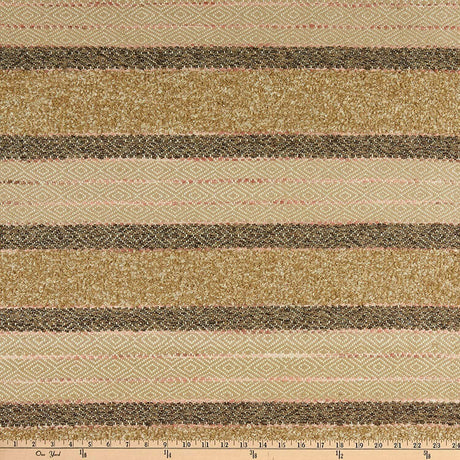 P Kaufmann Woven Path Jacquard Fabric - Desert Pink, Linen Background With Pink And Brown Hints, 54" Width (1 Yard)