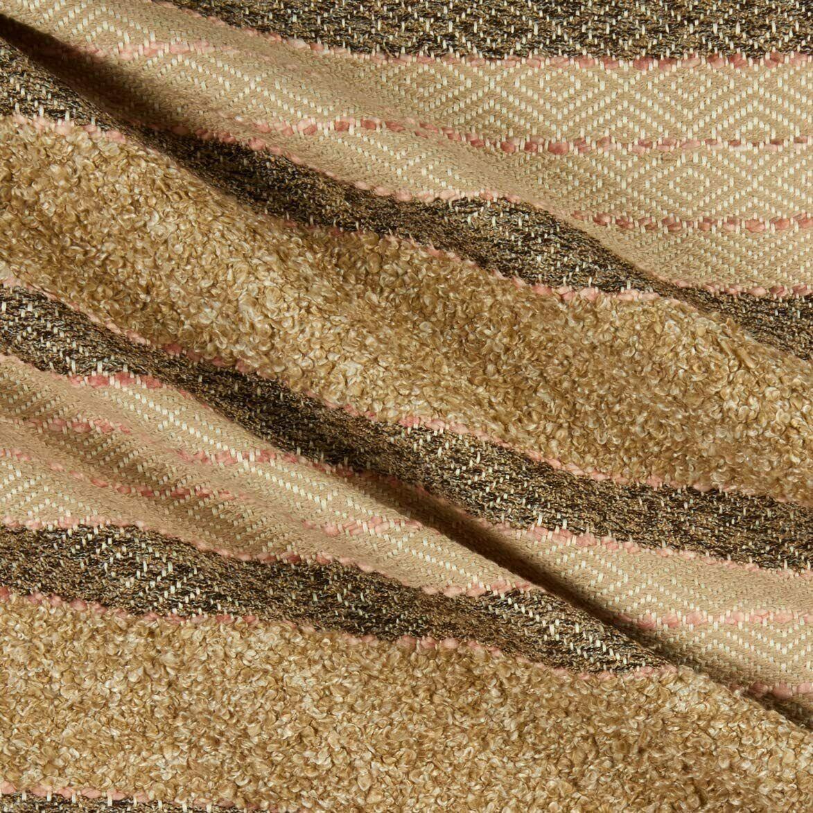 P Kaufmann Woven Path Jacquard Fabric - Desert Pink, Linen Background With Pink And Brown Hints, 54" Width (1 Yard)