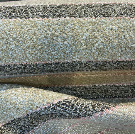 P Kaufmann Woven Path Jacquard Fabric - Desert Pink, Linen Background With Pink And Brown Hints, 54" Width (1 Yard)