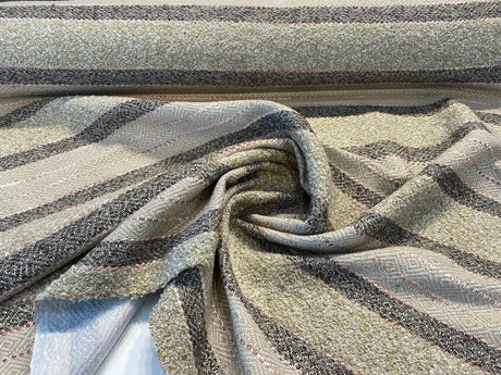 P Kaufmann Woven Path Jacquard Fabric - Desert Pink, Linen Background With Pink And Brown Hints, 54" Width (1 Yard)