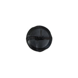 Black Leather Shank Back Button - 20L/12.5mm