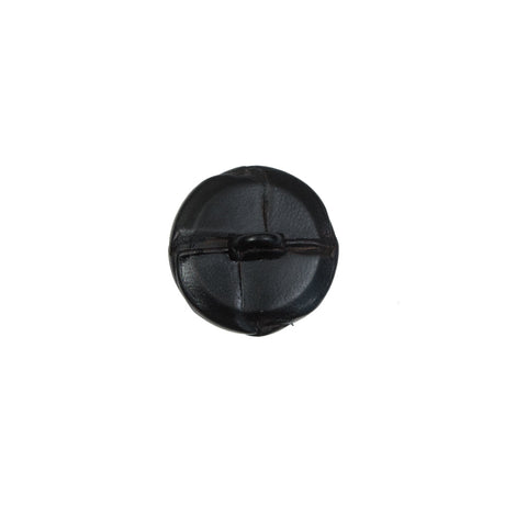 Black Leather Shank Back Button - 20L/12.5mm