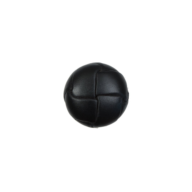 Black Leather Shank Back Button - 20L/12.5mm