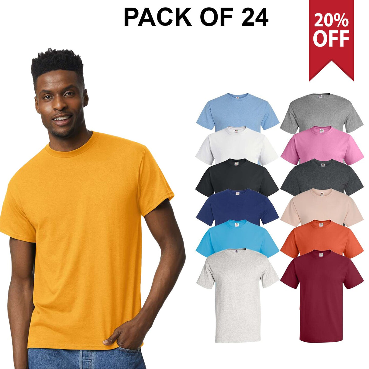 24 Pack: Gildan® Ultra Cotton Crew Neck Short Sleeve T-Shirt