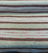 P Kaufmann Woven Path Jacquard Fabric - Cinnabar Red, Linen Background With Pink And Brown Hints, 54" Width (1 Yard)