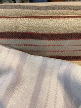 P Kaufmann Woven Path Jacquard Fabric - Cinnabar Red, Linen Background With Pink And Brown Hints, 54" Width (1 Yard)