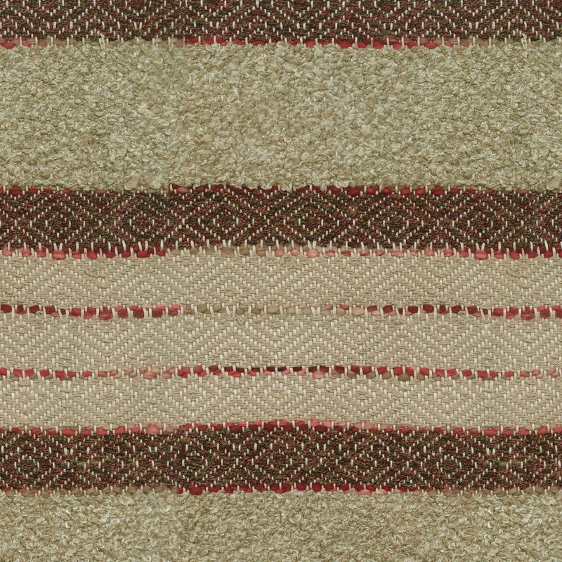 P Kaufmann Woven Path Jacquard Fabric - Cinnabar Red, Linen Background With Pink And Brown Hints, 54" Width (1 Yard)