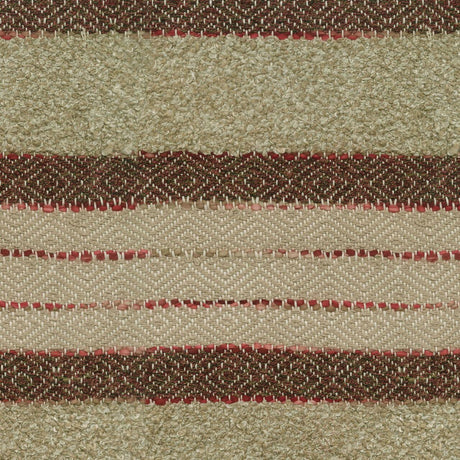 P Kaufmann Woven Path Jacquard Fabric - Cinnabar Red, Linen Background With Pink And Brown Hints, 54" Width (1 Yard)