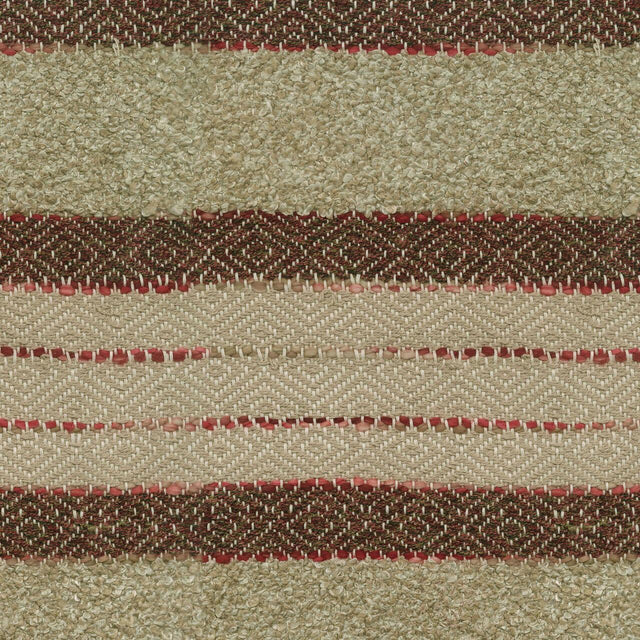 P Kaufmann Woven Path Jacquard Fabric - Cinnabar Red, Linen Background With Pink And Brown Hints, 54" Width (1 Yard)