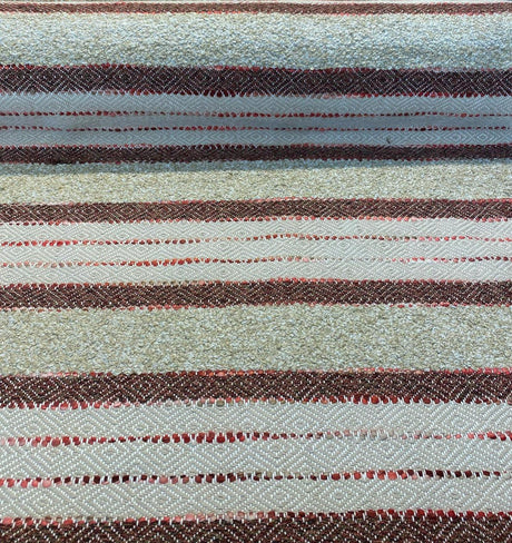 P Kaufmann Woven Path Jacquard Fabric - Cinnabar Red, Linen Background With Pink And Brown Hints, 54" Width (1 Yard)
