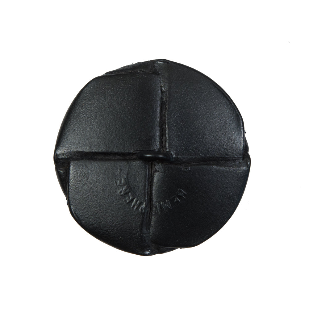 Black Leather Shank Back Button - 40L/25.5mm