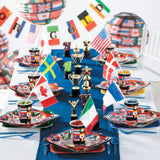 8 Ct. Flags of All Nations International Party Square Paper Dinner Plates 9" Multinational Flag Design