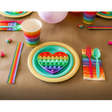 24 Count Teal Color Round 7 Inch Dessert Plates for Events and Party Snacks