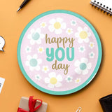 8 Count Happy You Day Paper Dinner Plates for Birthday Graduation Office Party 9"