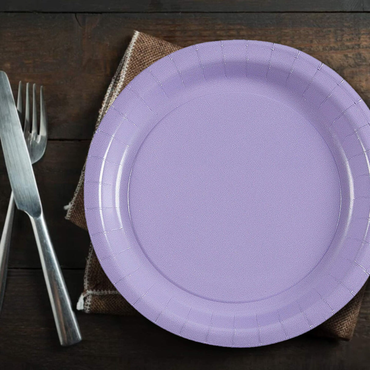 24 Count Lavender Color Round Paper Plates for Parties and Treats 7"