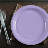 24 Count Lavender Color Round Paper Plates for Parties and Treats 7"