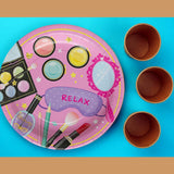 8 Count Spa Party Pink Color Paper Dinner Plates 7 Inch for Girls Night and Bridal Shower