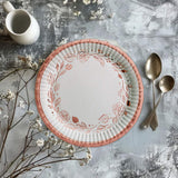 8 Ct. Rose Gold Foil Floral Paper Dessert Plates Elegant Wedding & Bridal Shower Tableware 7"