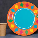 Fiesta Party Paper Dessert Plates 8 Ct. Bright Cinco de Mayo Party Tableware
