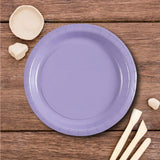 24 Count Lavender Color Round Paper Dessert Plates for Party Supplies 7"