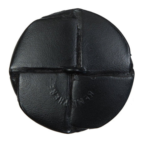 Black Leather Shank Back Button - 54L/34mm