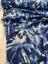 Tamarindo Palm Trees Azul Cotton Fabric - Blue Abstract Palm Trees, 54" Width (1 Yard)