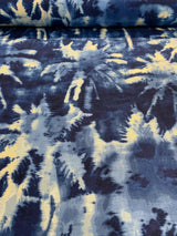 Tamarindo Palm Trees Azul Cotton Fabric - Blue Abstract Palm Trees, 54" Width (1 Yard)