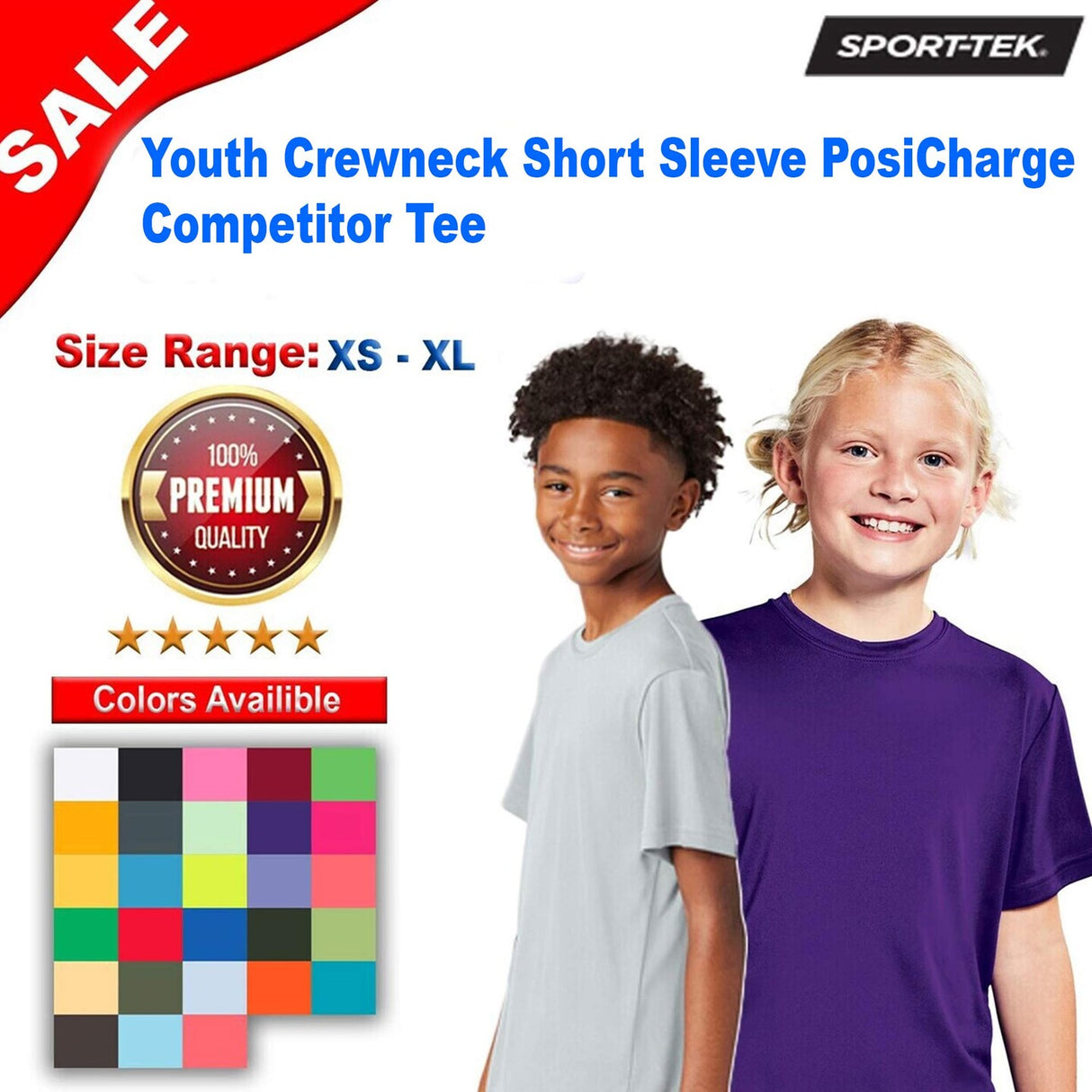Sport-Tek® Youth Crewneck Short Sleeve PosiCharge Competitor Tee