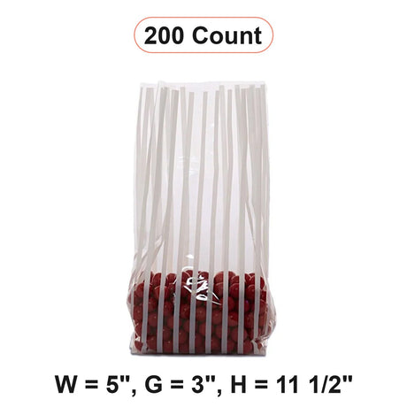 Stripe Patterned Cello Bags 5 '' x 3 '' x 11 1/2 '' Vertical Stripe White Color