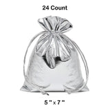 Metallic Lame Bags 5 '' x 7 '' Silver Color 12 EACH / PACKAGE