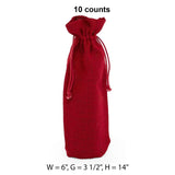 Simple Jute Wine Bags 6 '' X 3 1/2 '' X 14 '' Red