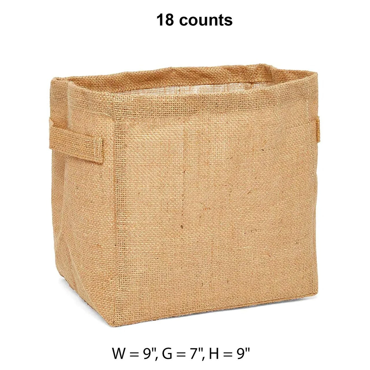 Burlap/Canvas Storage Baskets 9 '' X 7 '' X 9 '' Natural Burlap