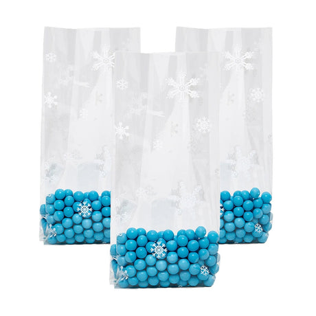 Patterned Christmas Cello Bags 4” x 2.5” x 9.5” Perfect for Treats