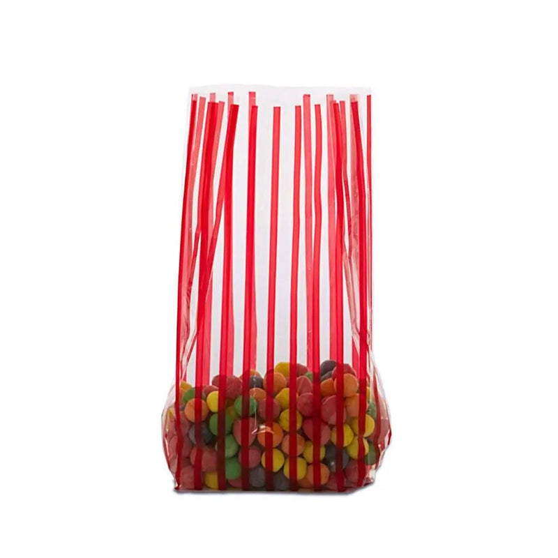 Stripe Patterned Cello Bags 5 '' x 3 '' x 11 1/2 '' Red Vertical Stripe Color