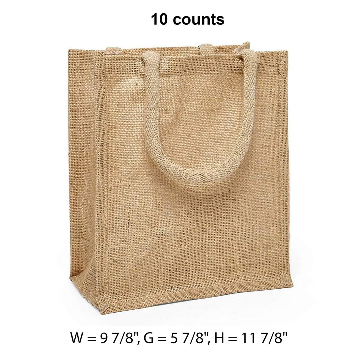 Natural Jute Shopping Bags 9 7/8 '' X 5 7/8 '' X 11 7/8 '' Heavy Weave Medium