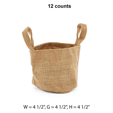 Small Burlap Baskets 4 1/2 '' X 4 1/2 '' X 4 1/2 '' Small