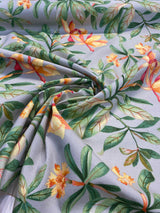 Orchid Valley Spun Polyester Outdoor Fabric - Floral Gray Putty, 54" Width (1 Yard)