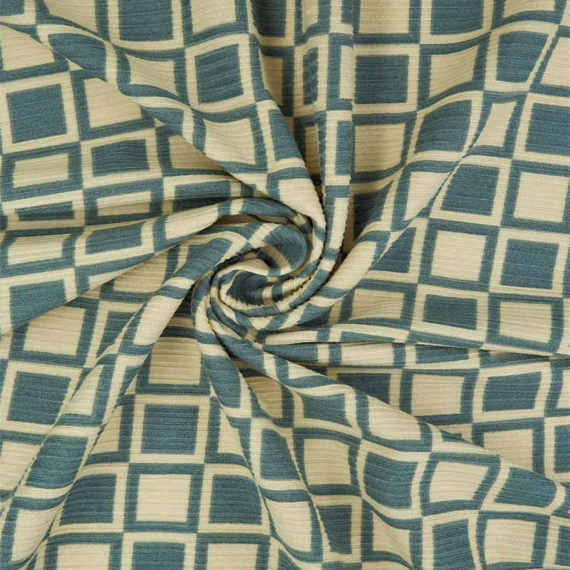 4x2 Yummy Rib Geometric Checker Knit Soft Stretch Fabric, 58/60" Wide