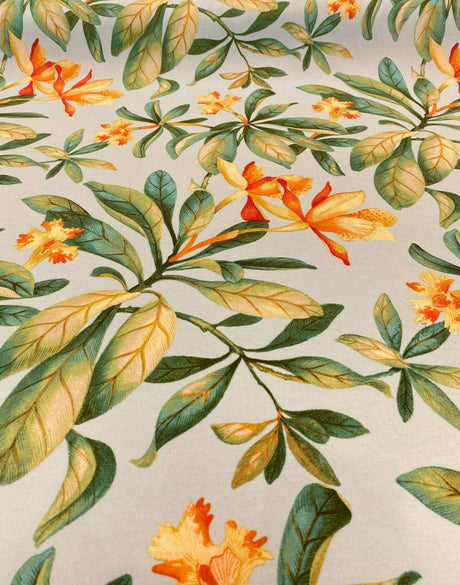 Orchid Valley Floral Outdoor Fabric - Blue Mist Floral, 54" Width (1 Yard)