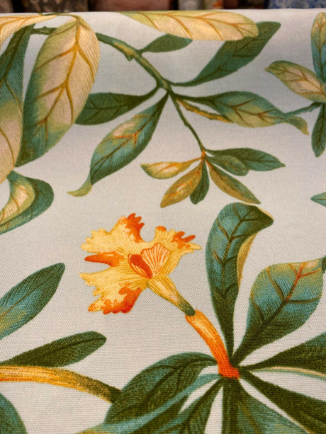 Orchid Valley Floral Outdoor Fabric - Blue Mist Floral, 54" Width (1 Yard)