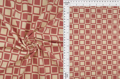 Geometric Checker Rib Knit Stretch Fabric