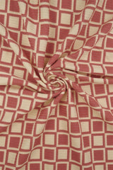 Geometric Checker Rib Knit Stretch Fabric
