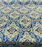 Outdoor Stamped Damask Blue Sea Polyester Fabric - Blue Damask, 54" Width (1 Yard)