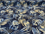 Waverly Falling Fronds Cotton Fabric - Night Swim Tropical Leaf Print, 54" Width (1 Yard)