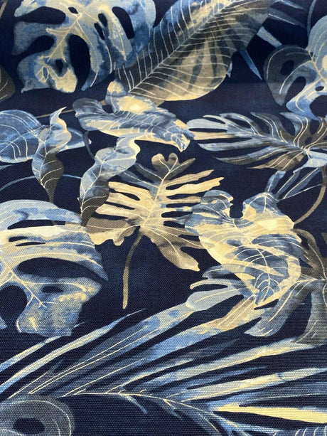 Waverly Falling Fronds Cotton Fabric - Night Swim Tropical Leaf Print, 54" Width (1 Yard)