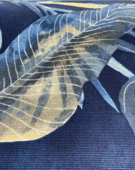 Waverly Falling Fronds Cotton Fabric - Night Swim Tropical Leaf Print, 54" Width (1 Yard)
